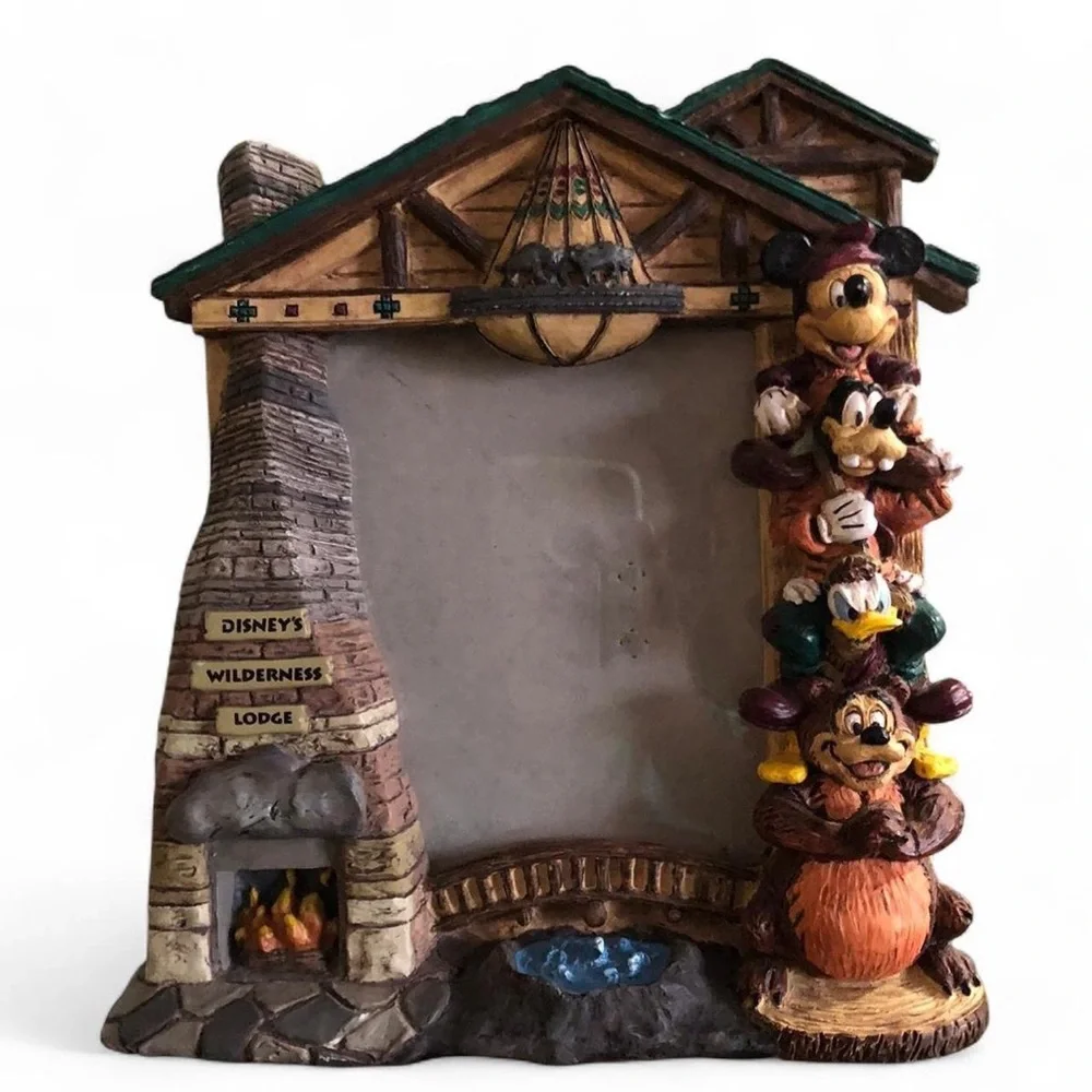 Disney Wilderness Lodge Resort Mickey Friends 5x7 Photo Picture Frame Goofy Duck